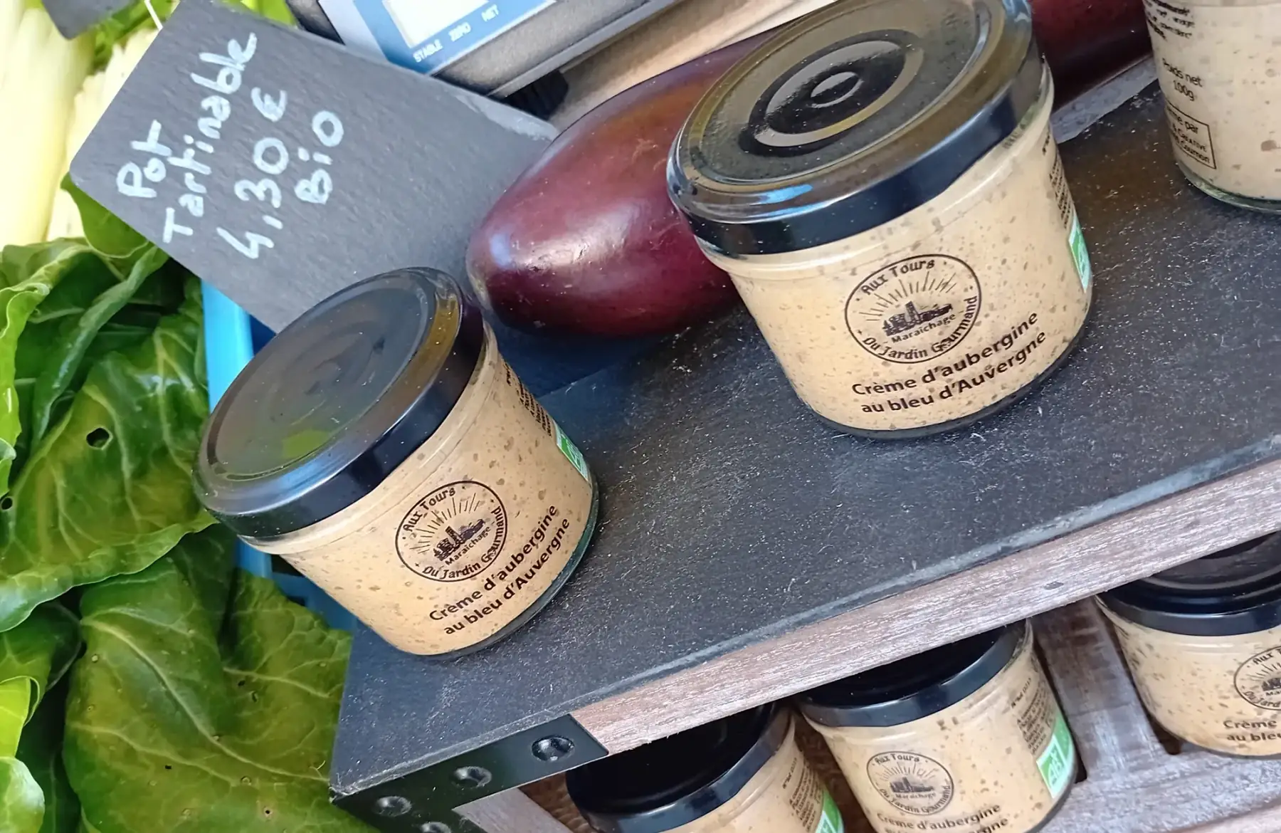 Crème d'aubergine au bleu d'Auvergne