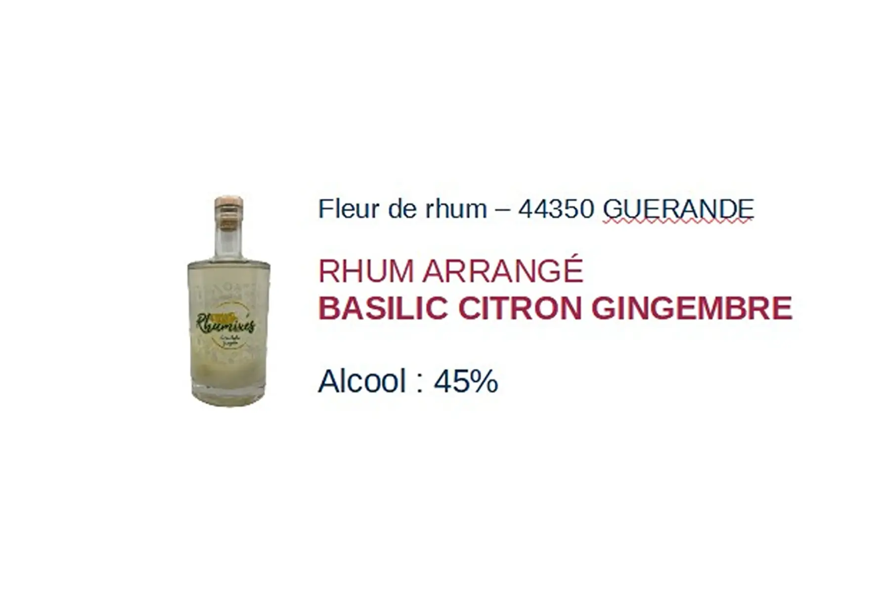 le p'tit rhumixé - basilic citron gingembre