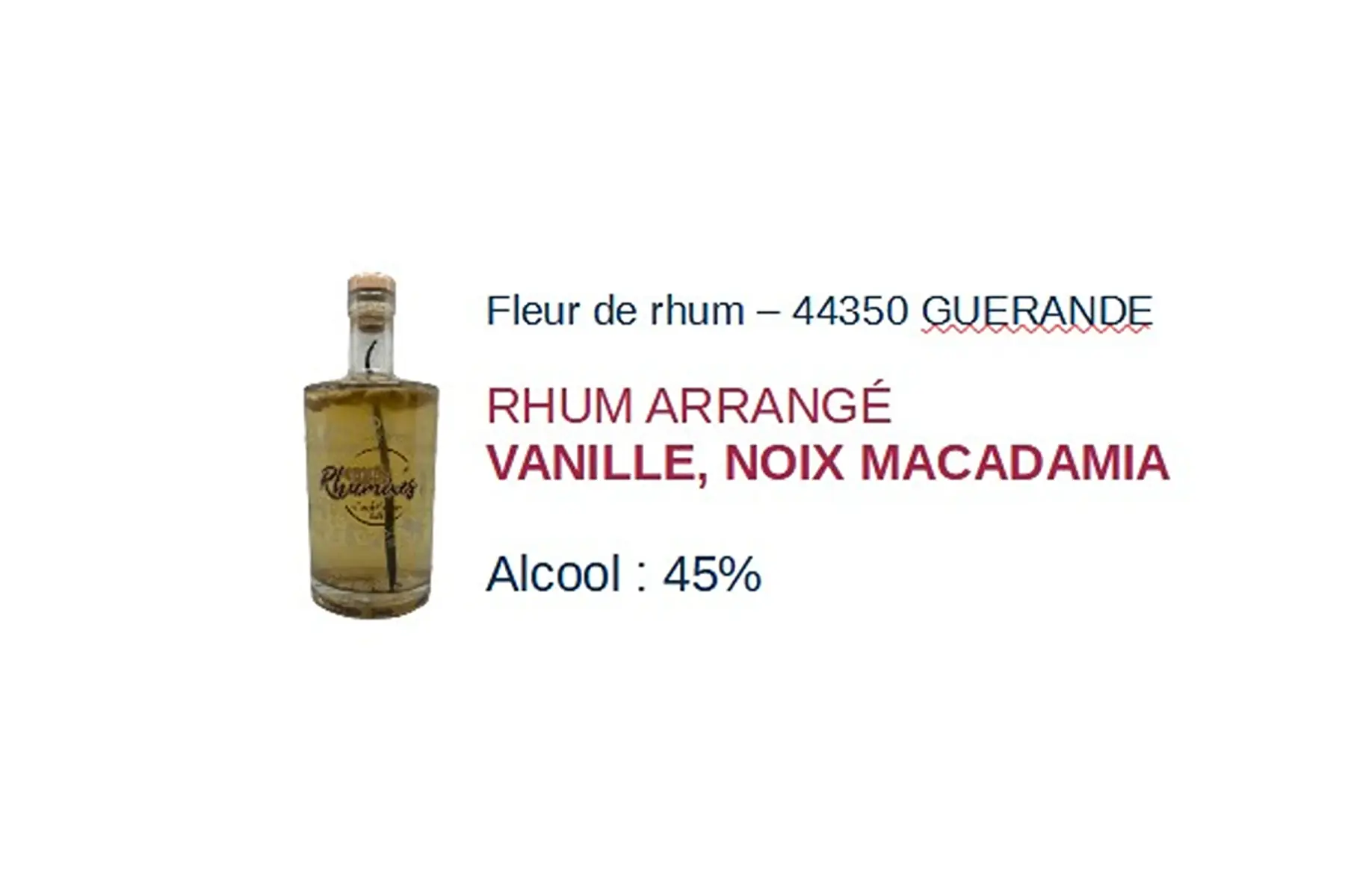 le p'tit rhumixé - vanille