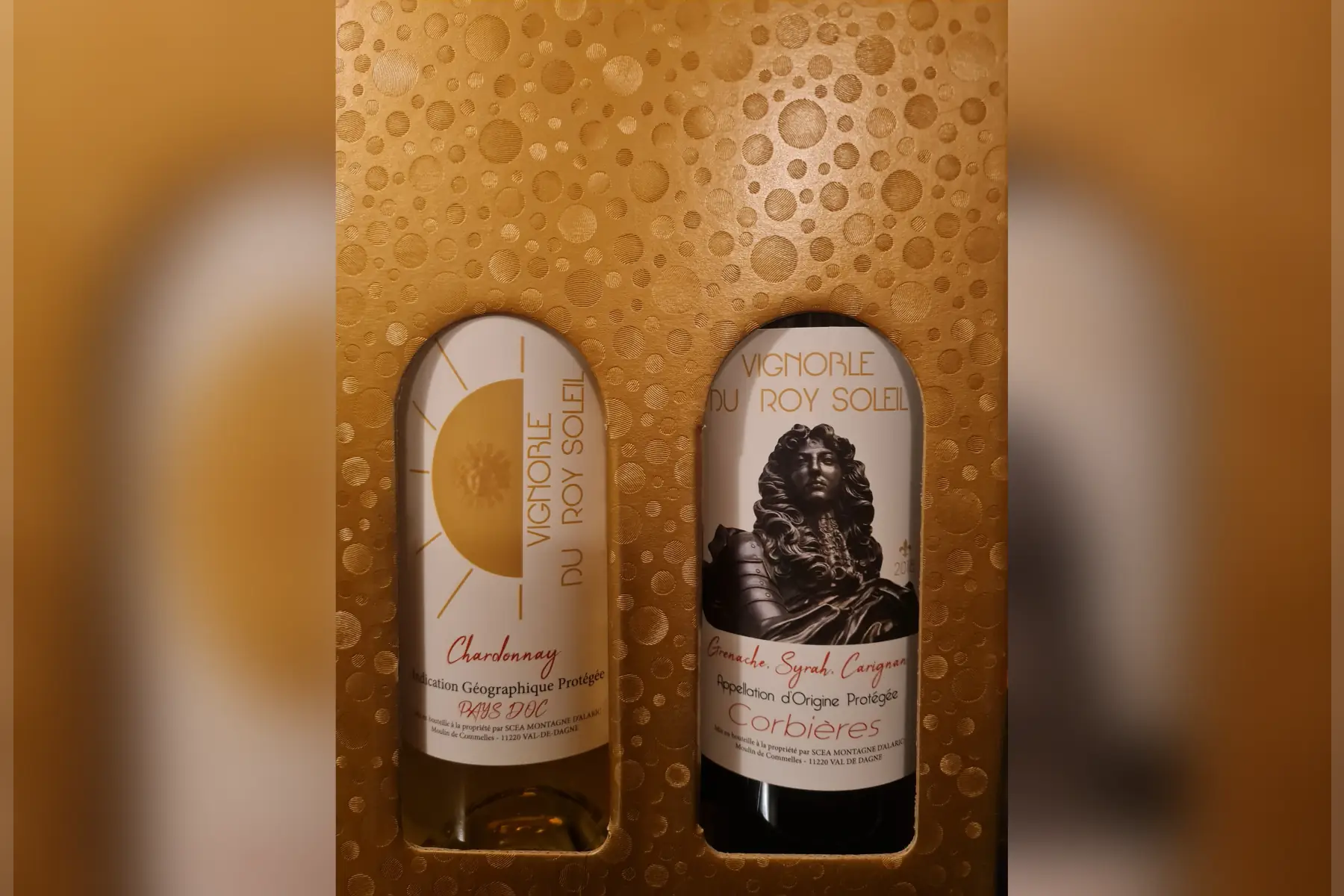 coffret cadeau rouge & blanc 2 bouteilles prestige