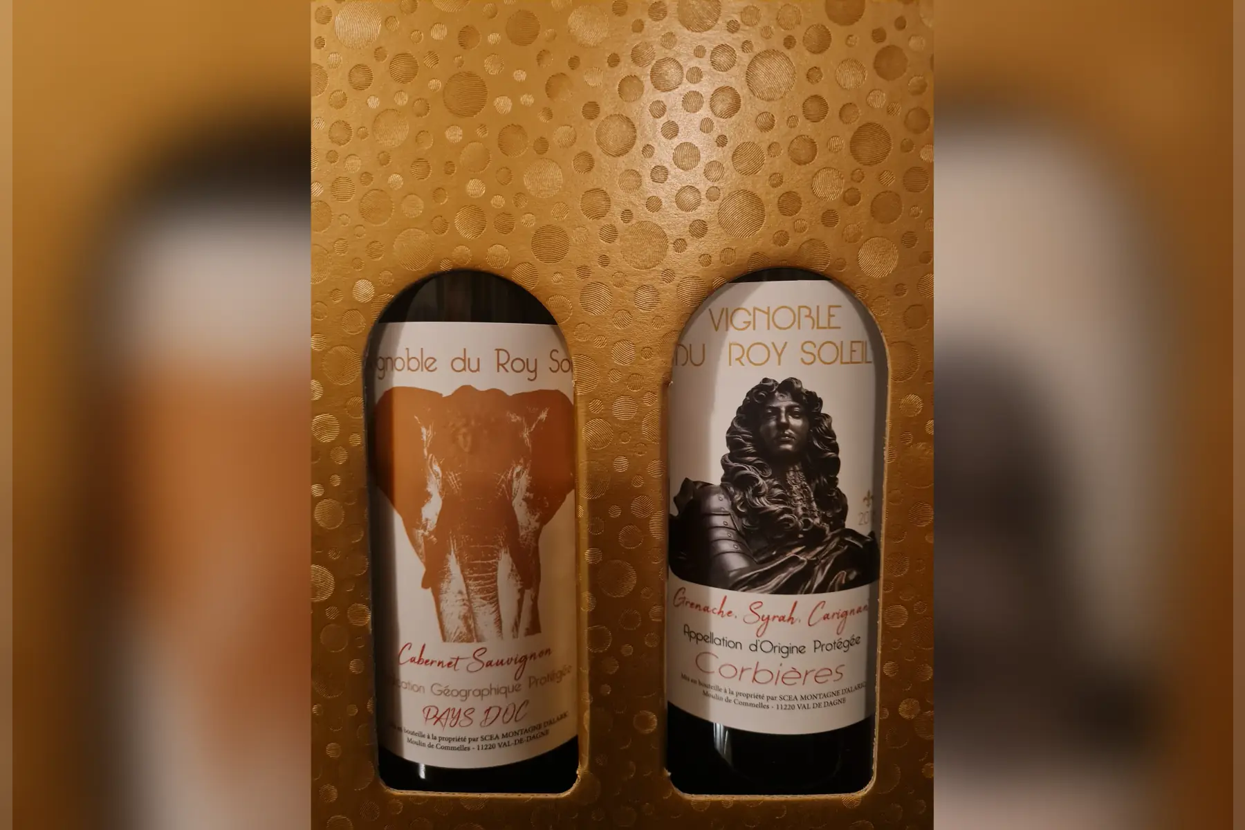 coffret cadeau rouge 2 bouteilles aop/igp prestige