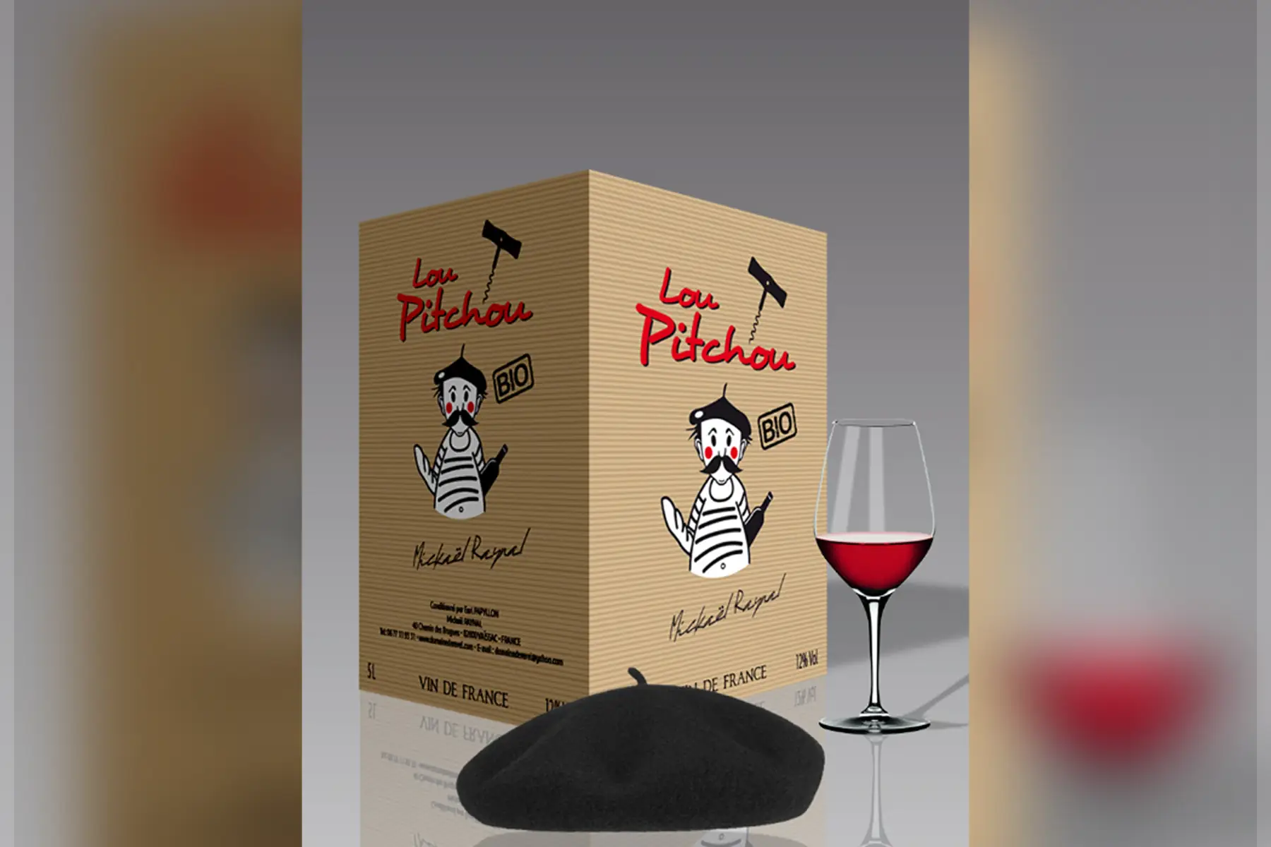 LOU PITCHOU rouge Bio bib 3 l