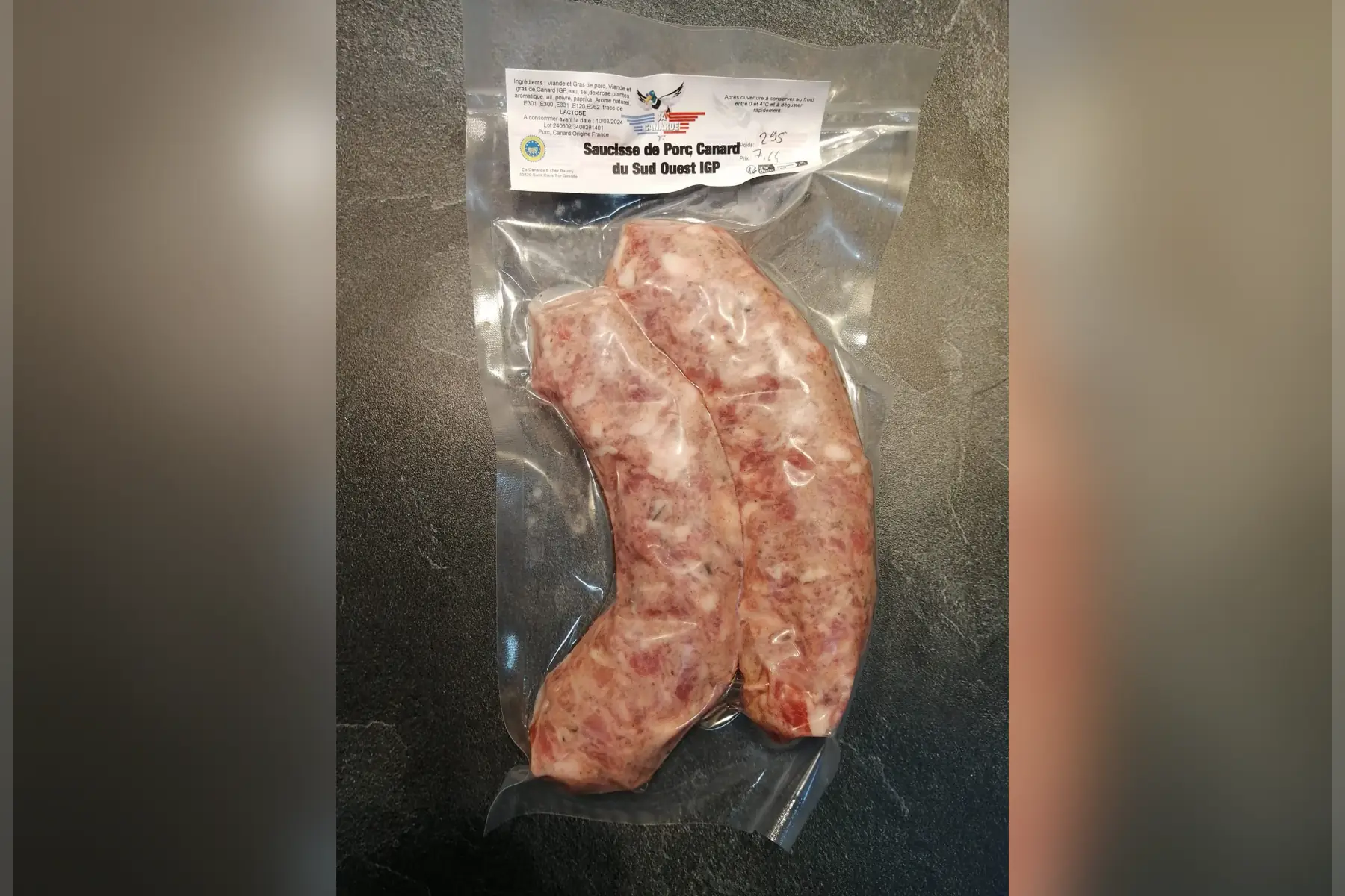 saucisse porc et confit de canard