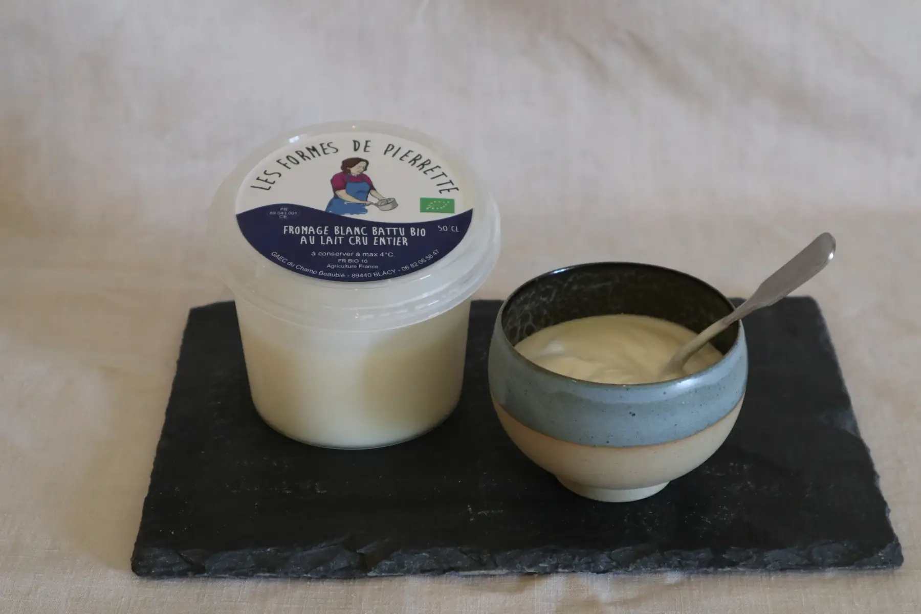 fromage blanc bio au lait cru battu