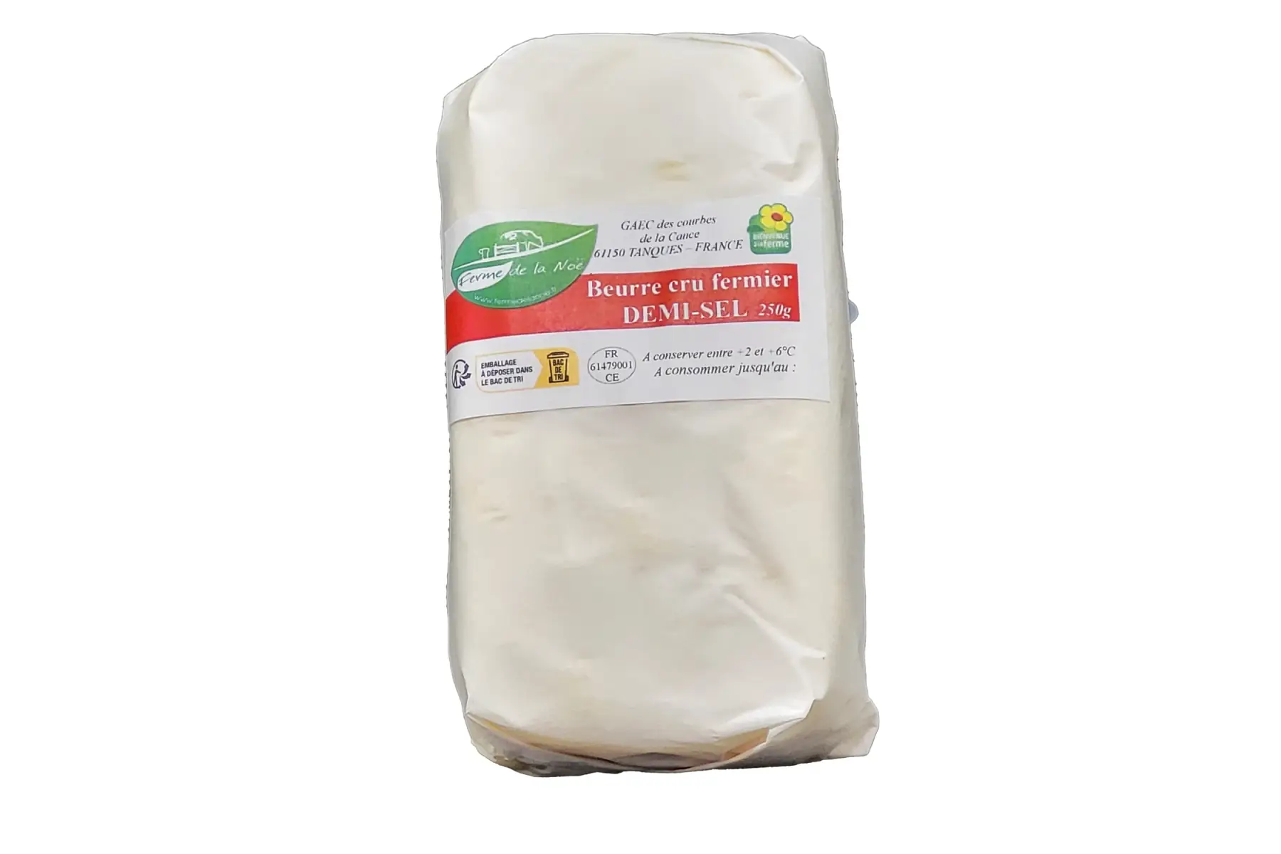 beurre cru demi-sel (250g)