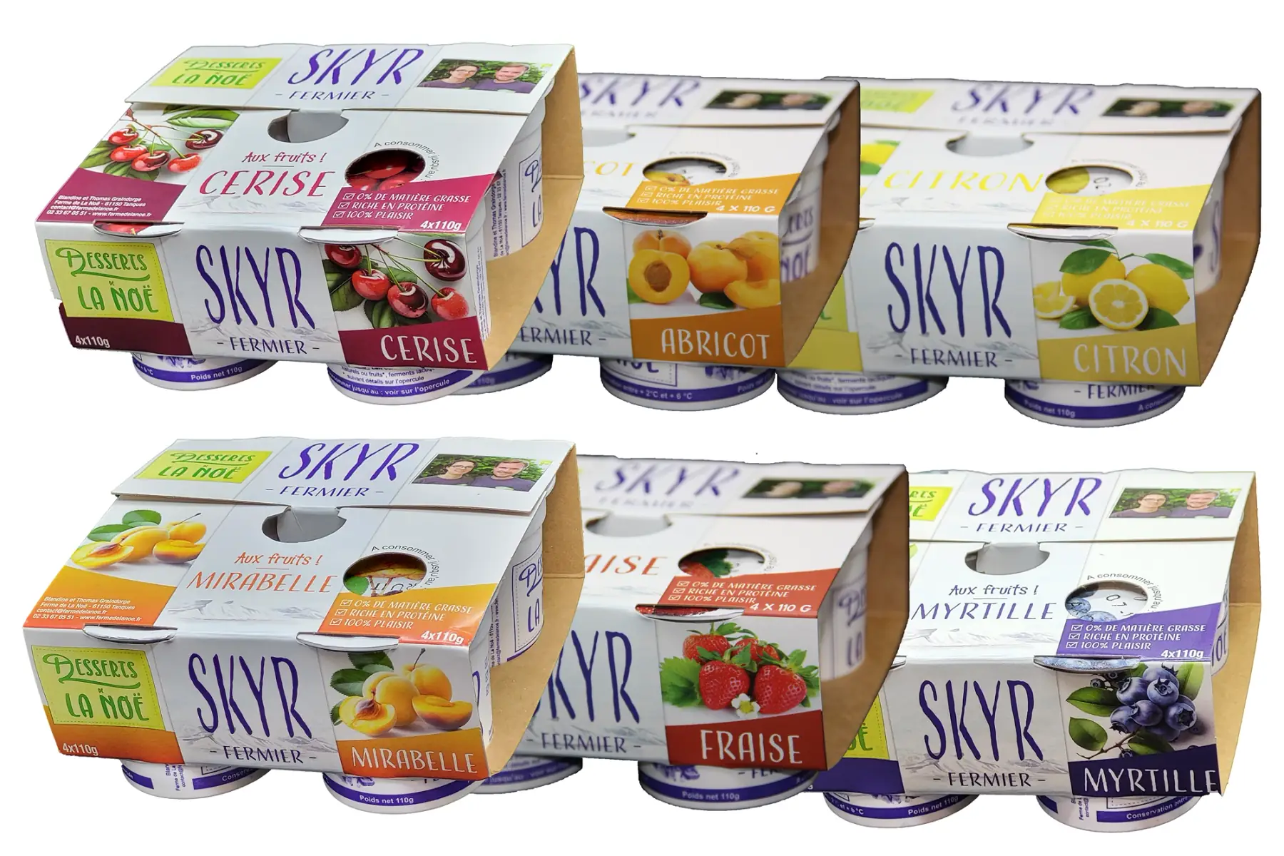 panier 6 packs de skyrs (3 aromatisés - 3 fruits)