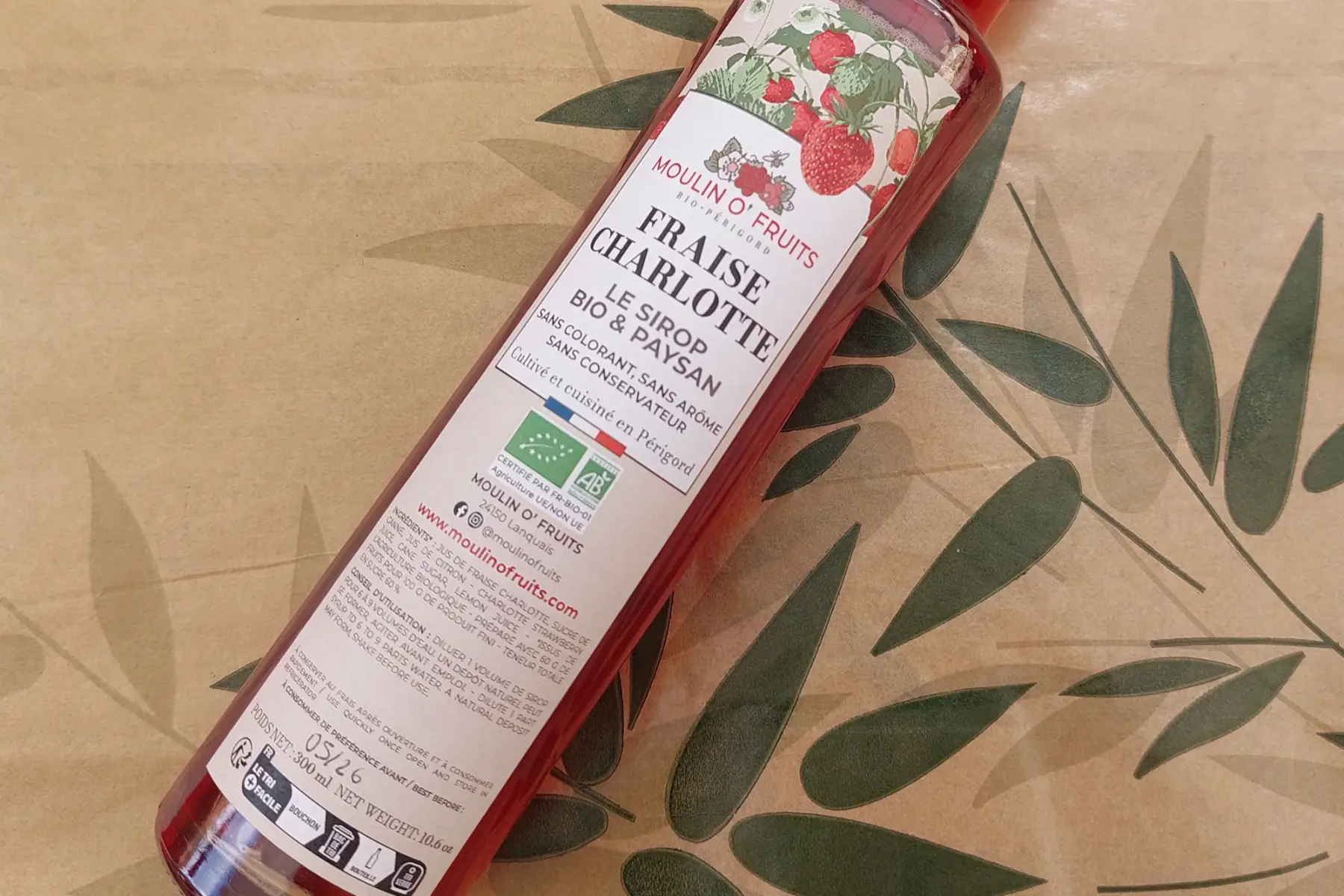 Sirop Fraise Charlotte Bio