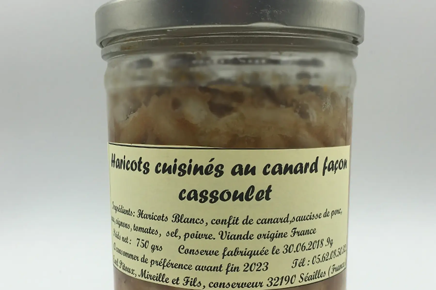 haricots cuisiné au canard façon cassoulet (2 parts) 700 g