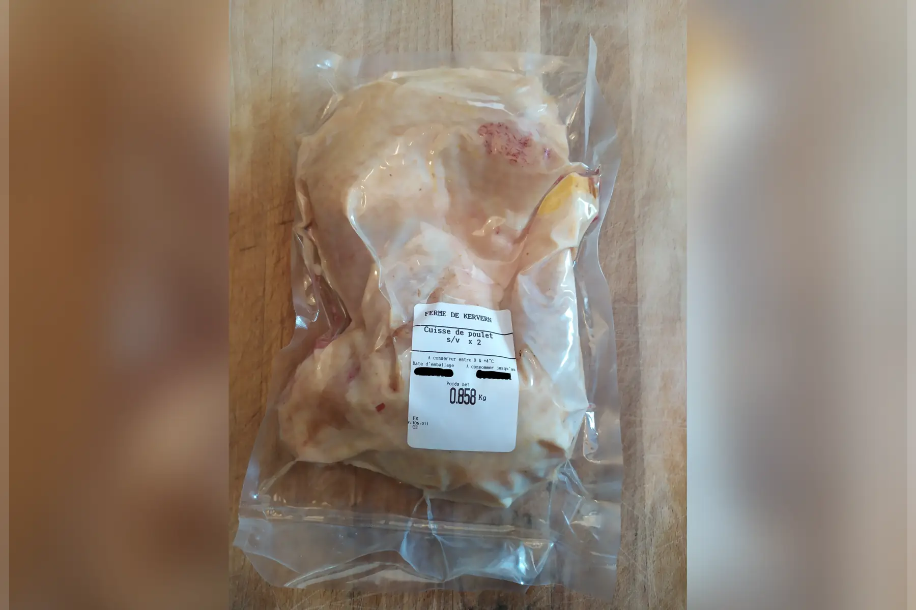 Cuisses de poulet fermier sous-vide par 2