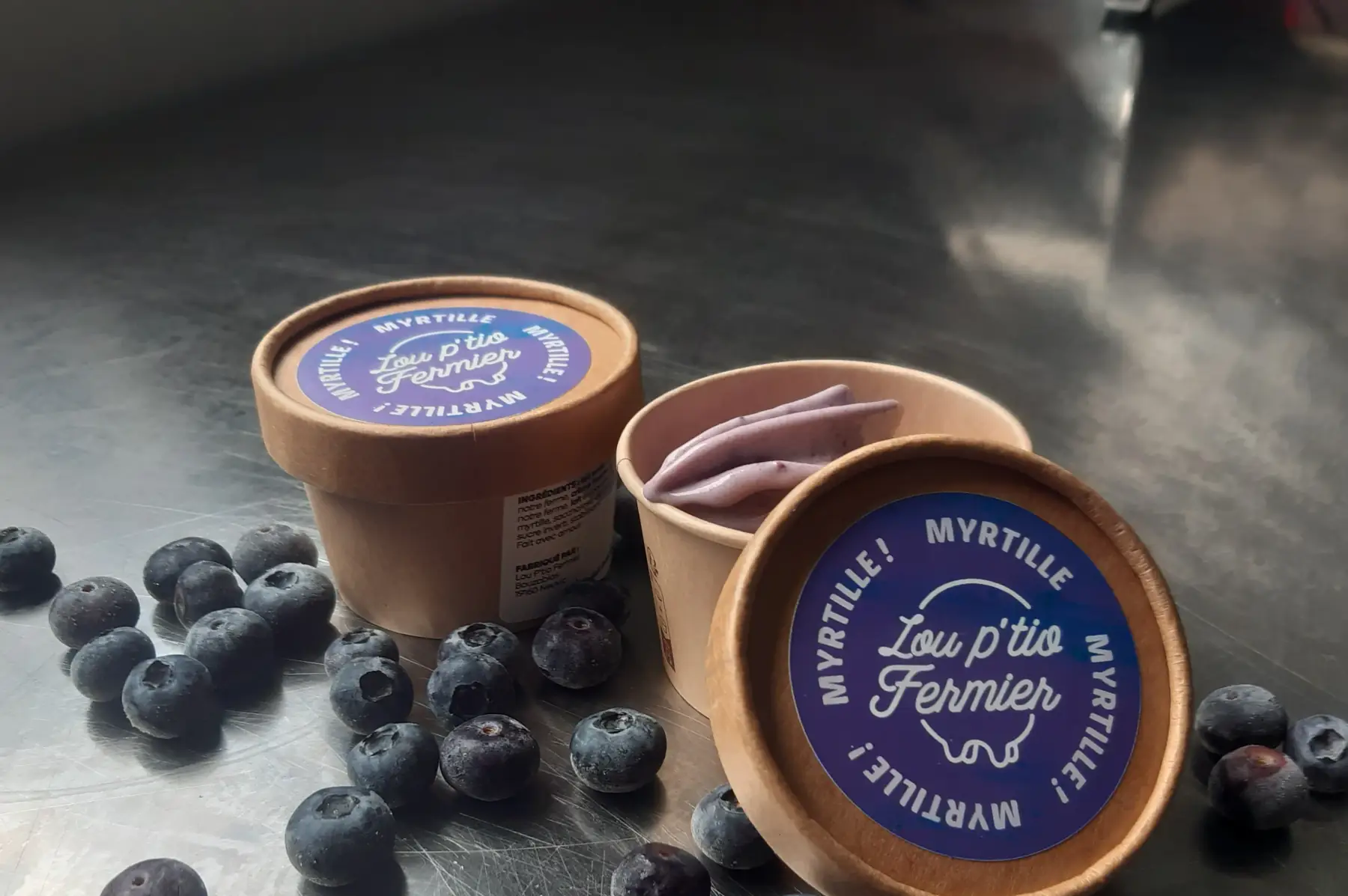Crème glacée myrtille