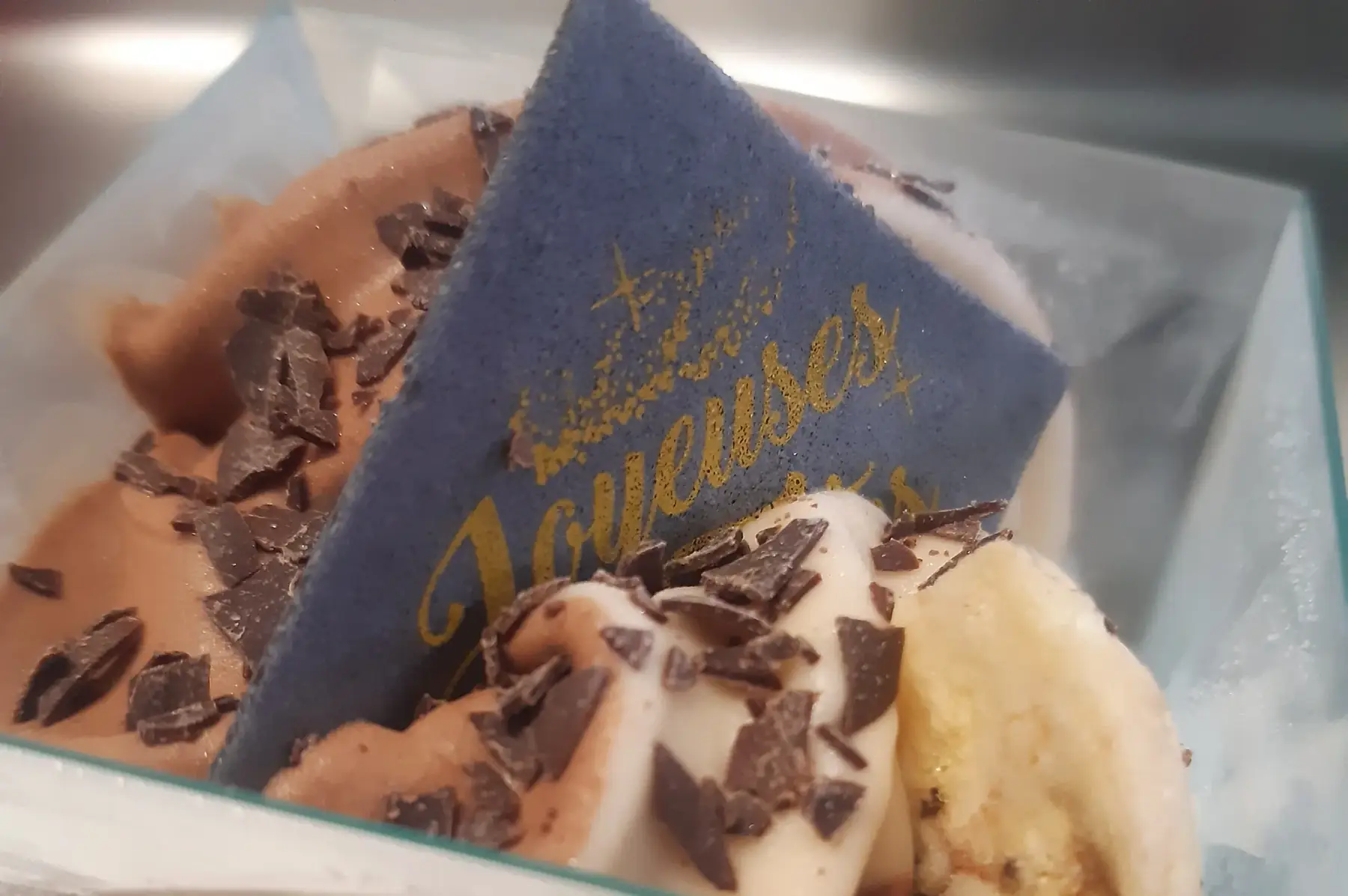 Verrines glacées banane/chocolat