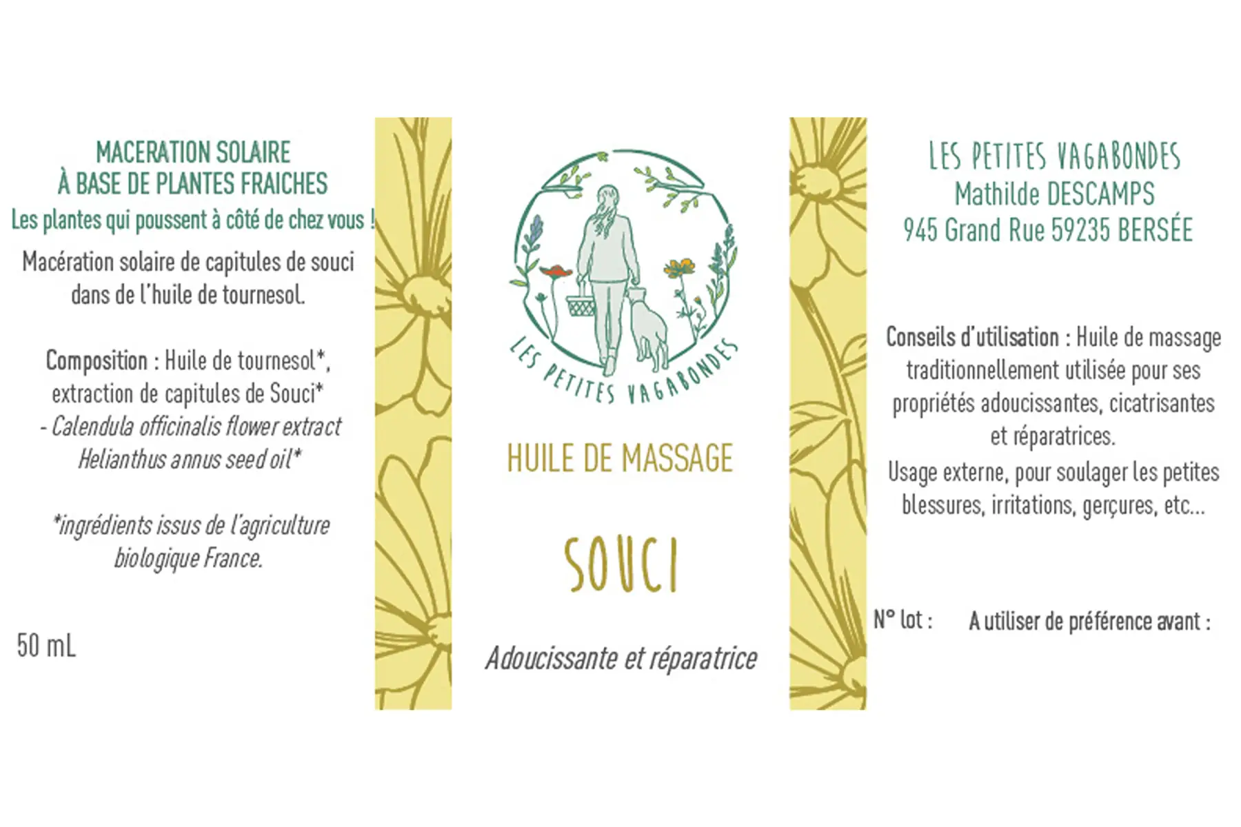 Huile de massage aux fleurs de Souci