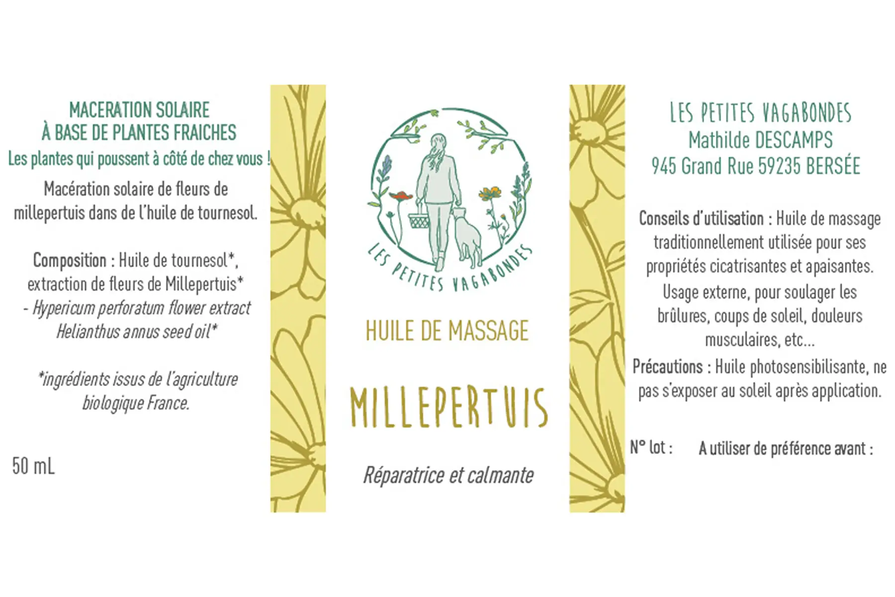 Huile de massage aux fleurs de millepertuis