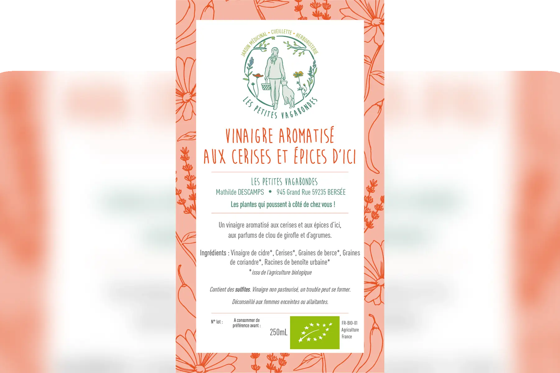 Vinaigre aromatisé aux cerises et épices d'ici