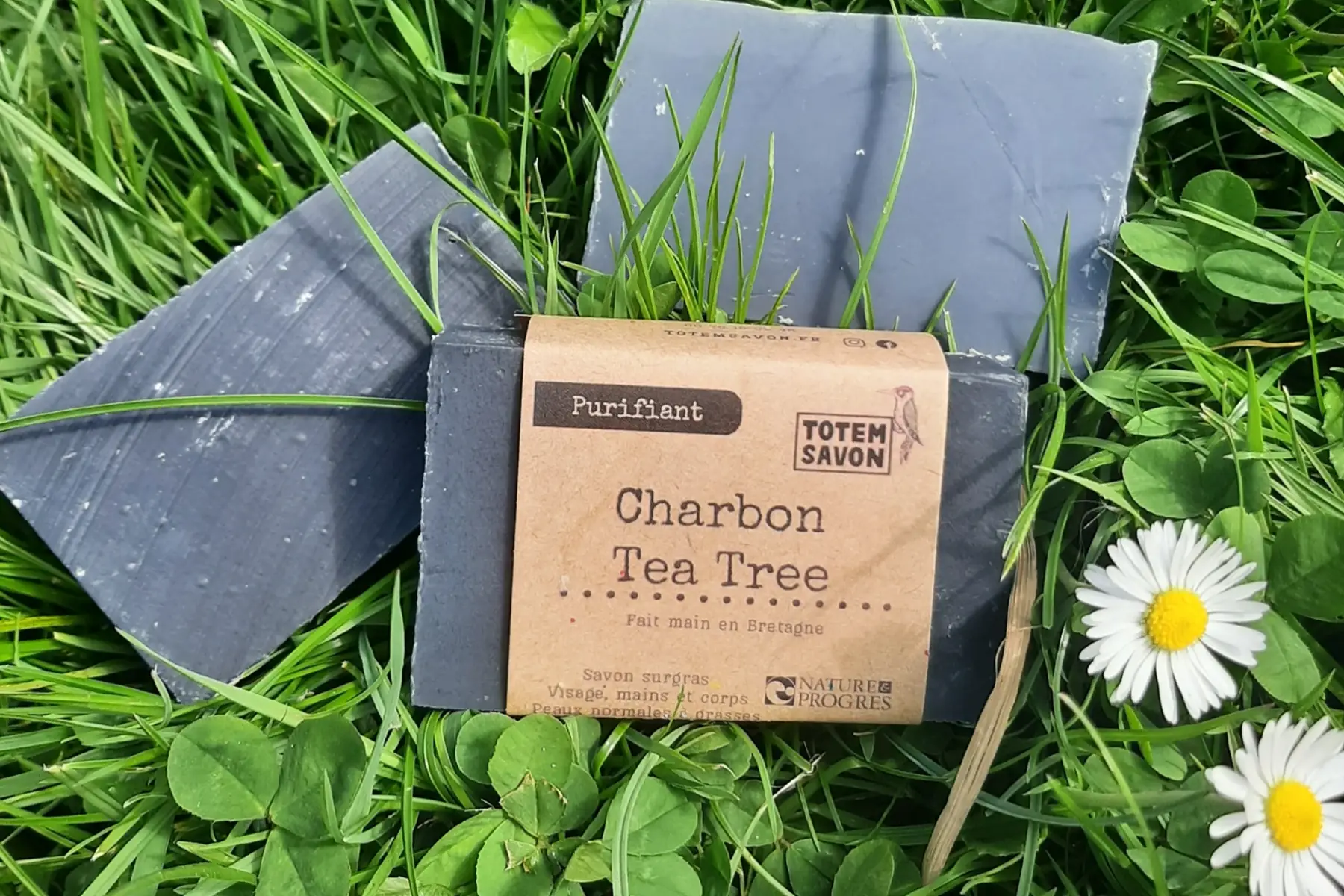 savon Charbon Tea Tree, 100g, Nature et Progrès