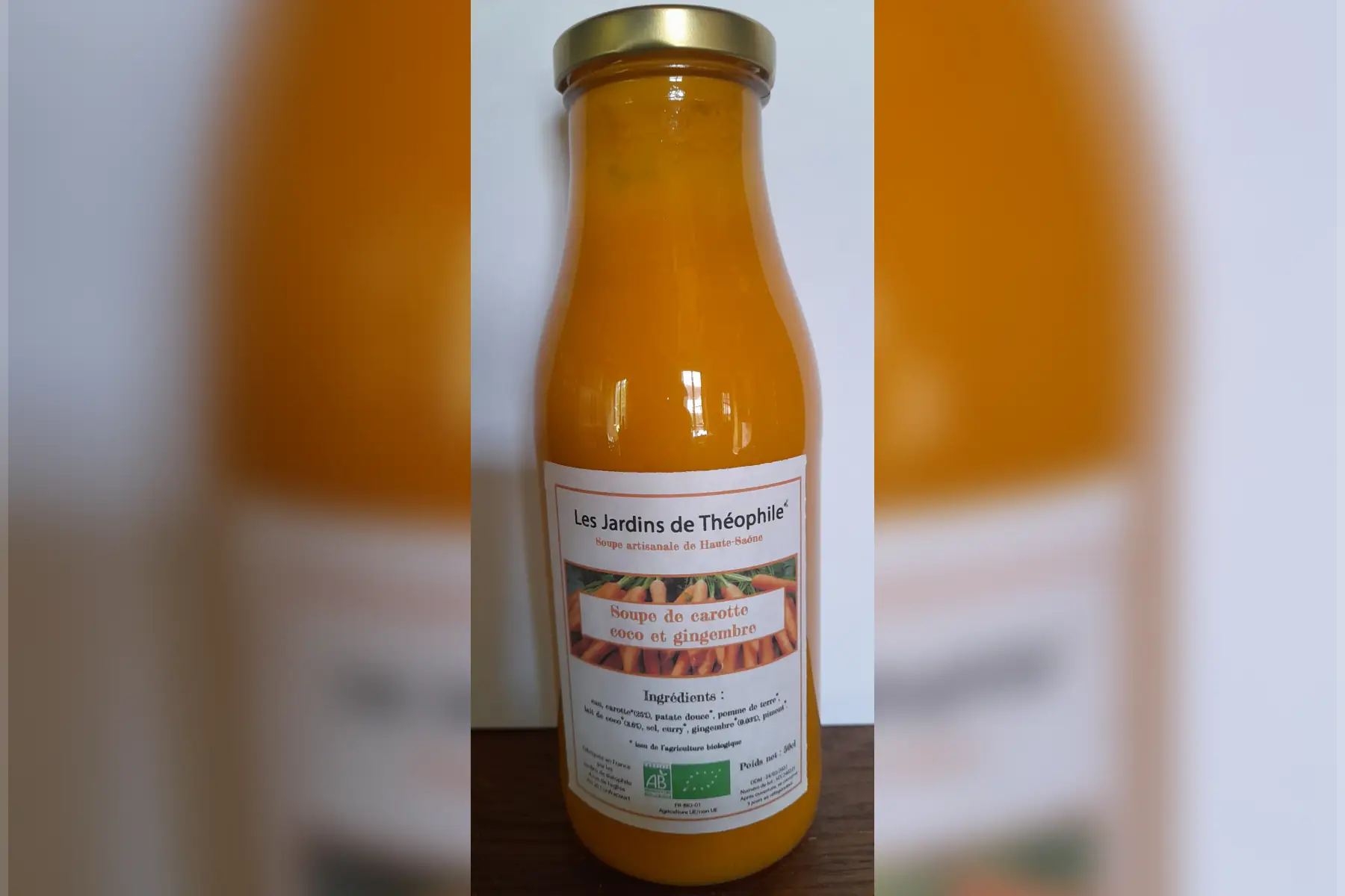 soupe de carotte, coco, gingembre