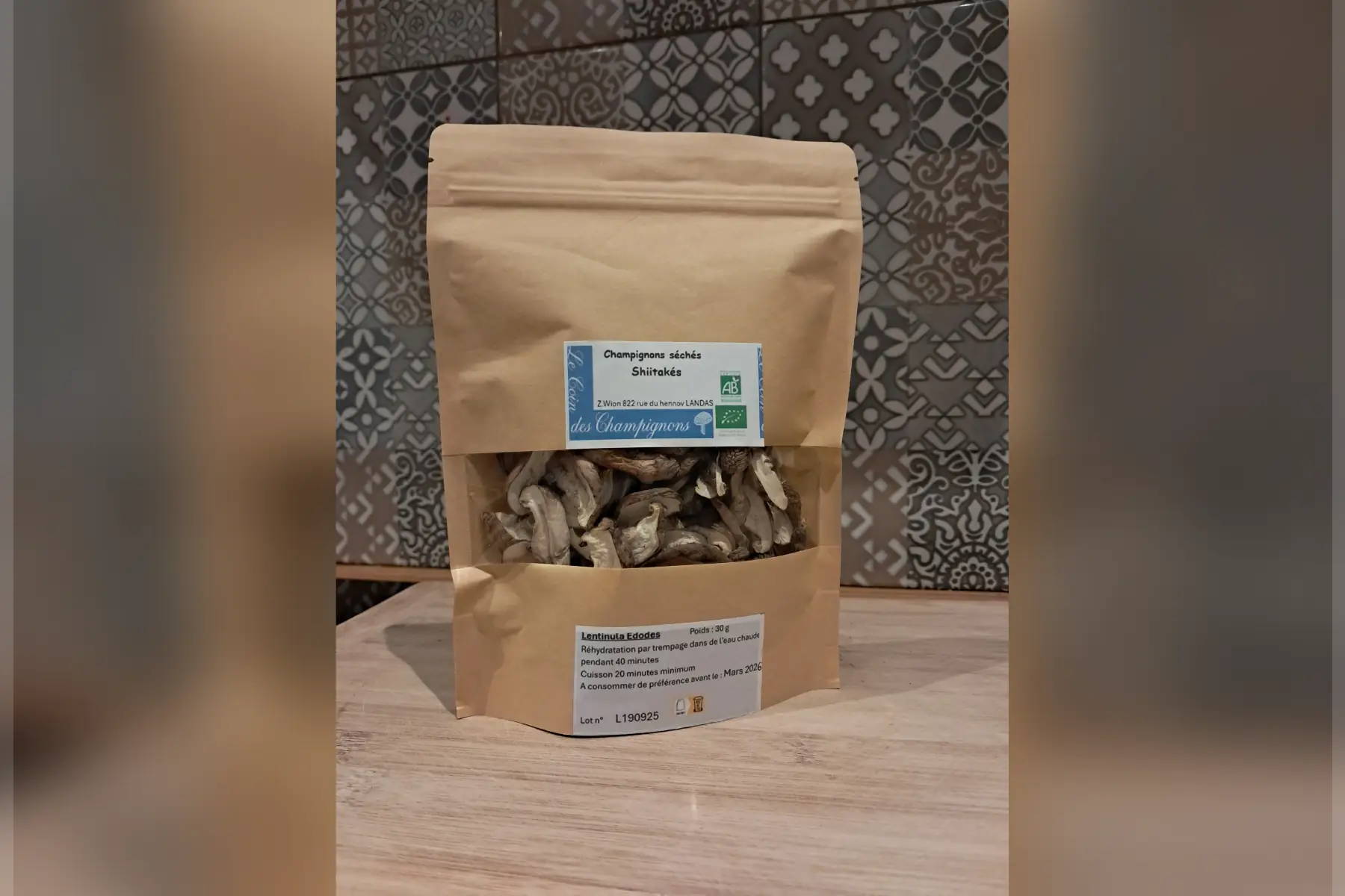 Sachet de Shiitakés Déshydratés bio