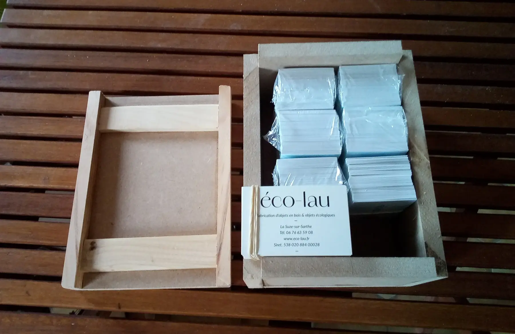 Boite pour paquets de cartes de visite (ou autres usages)