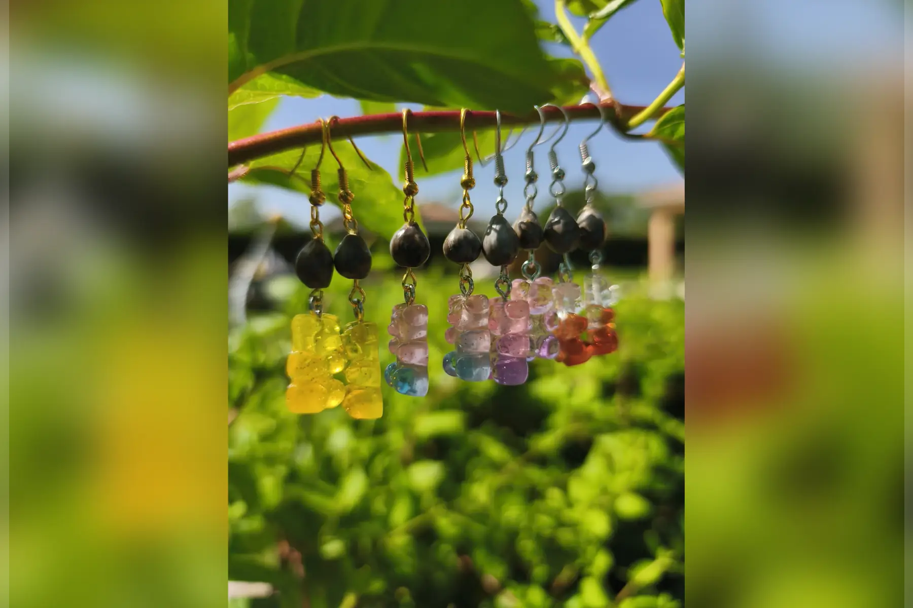 Boucles d'oreilles oursons bicolores