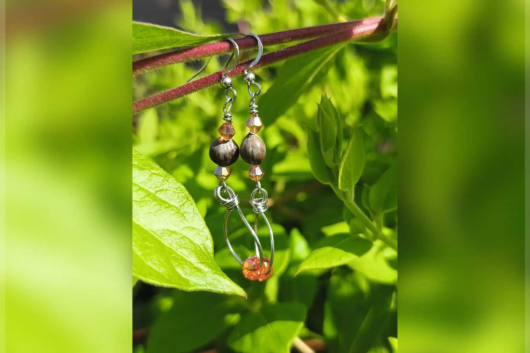 Boucles d’oreilles Orange et marron