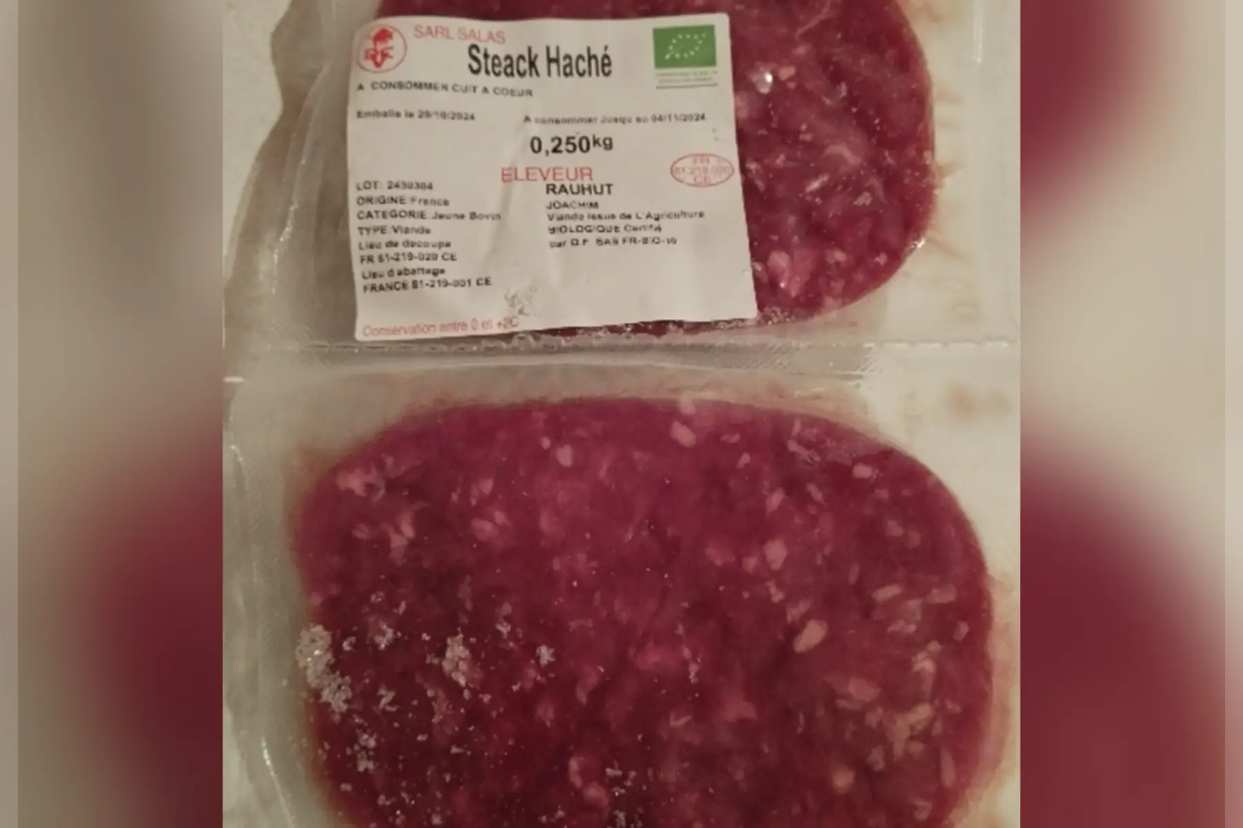 Steak haché bovin Bio