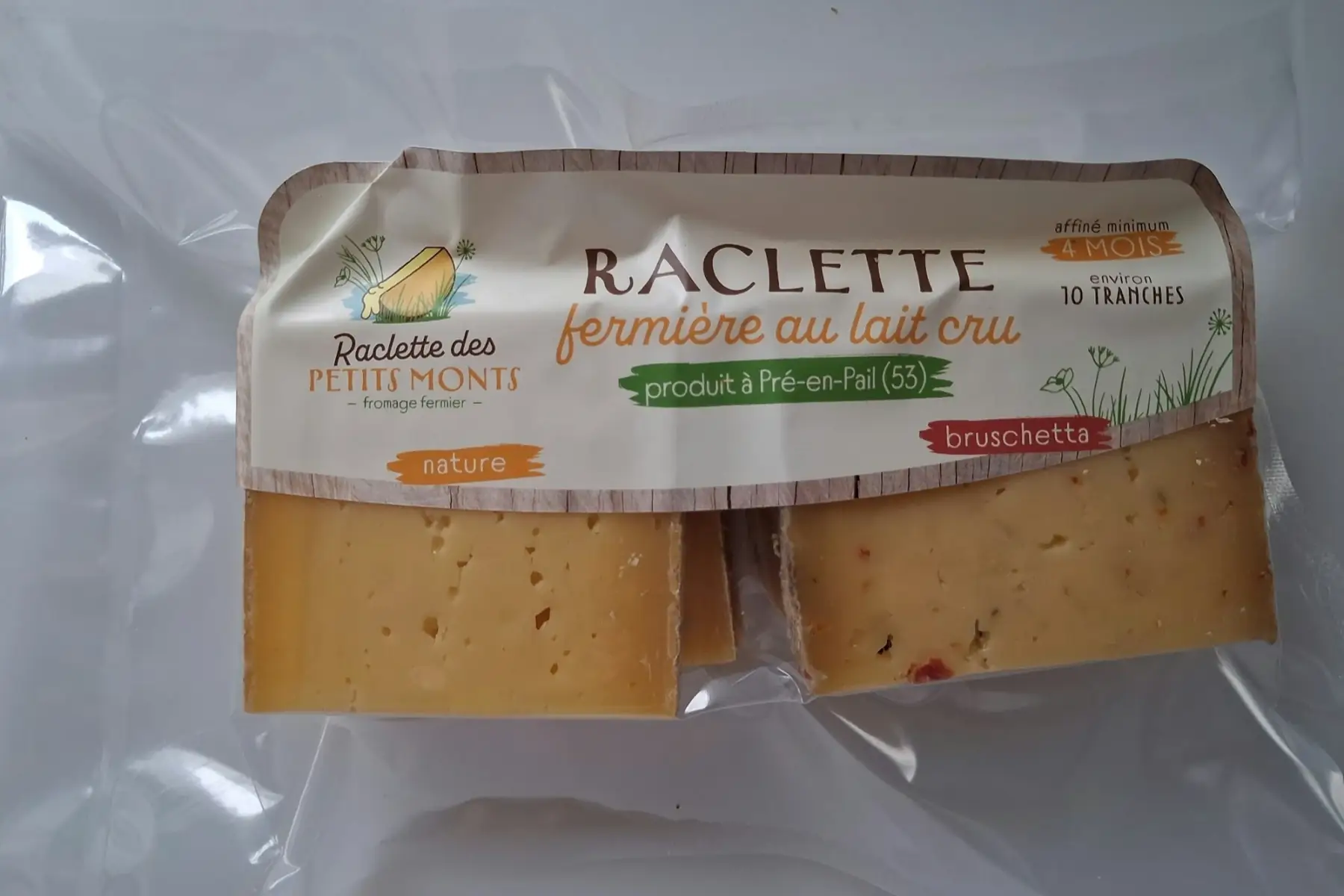 Raclette 1 à 2 pers nature/bruschetta